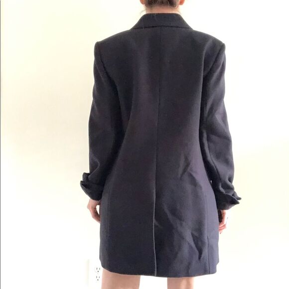 NWT REISS Dana Black Double Breasted Wool Pea Coat Size 8 - Picture 7 of 16